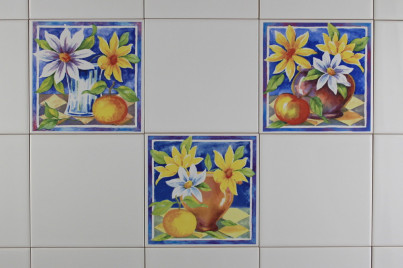 Set of tiles COLOR ONE 15x15cm Sunflowers 3-piece WM č.1