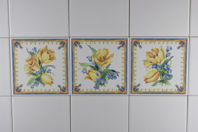 Set of tiles COLOR ONE 15x15cm Tulips 3-piece WM č.1