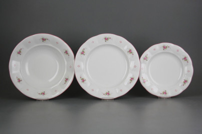 Plate set Benedikt Pink roses 12-piece R4T ARL č.1