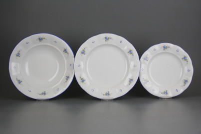 Plate set Benedikt Light blue roses 18-piece A4T AAL č.1