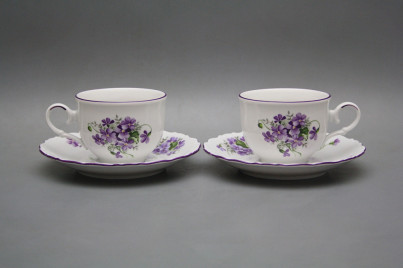 Tea cup 0,18l with saucer Ofelia Violets FL č.1