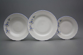 Plate set Ofelia Light blue roses 18-piece HAL
